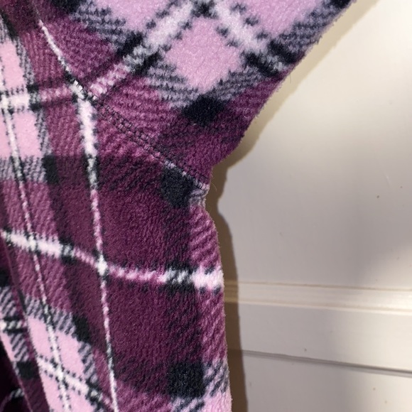 Crossroads Woman 1X Purple White Plaid Half Zip Up Sweater - Picture 8 of 13